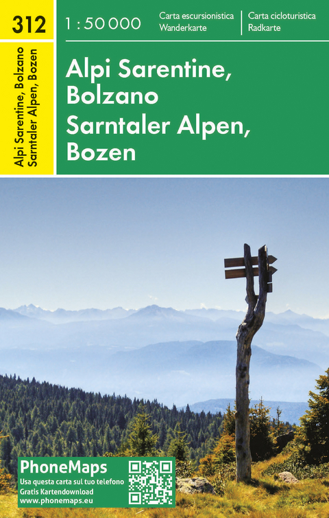 Sarntaler Alpen, Bozen, Wander - Radkarte 1 : 50 000 - 