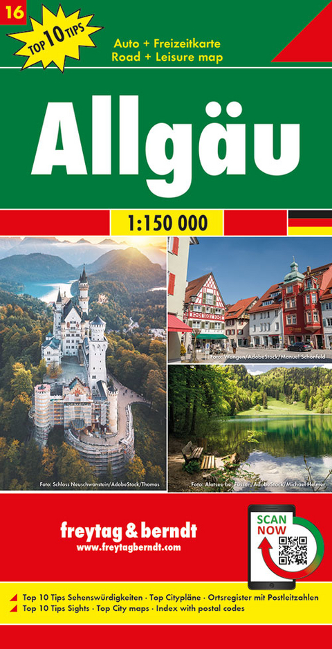 Allgäu, Autokarte 1:150.000, Top 10 Tips, Blatt 16 - 