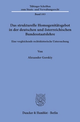 Das strukturelle Homogenitätsgebot in der deutschen und österreichischen Bundesstaatslehre. - Alexander Gorskiy