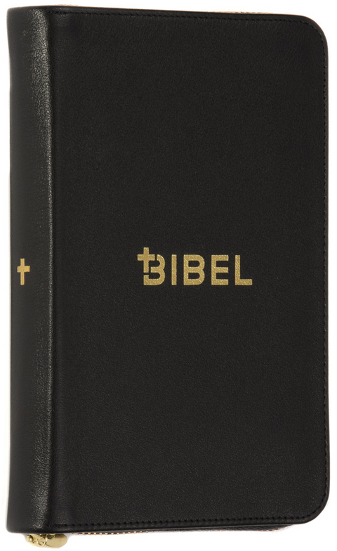 Die Bibel – Schlachter 2000 – Miniaturausgabe (Kalbsleder, flexibler Einband, schwarz, Goldschnitt, Reißverschluss)