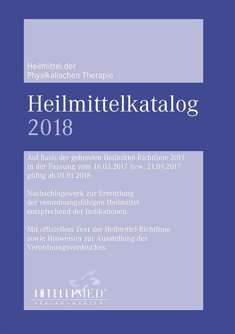 Heilmittelkatalog 2018 - Heilmittel der Physikalische Therapie