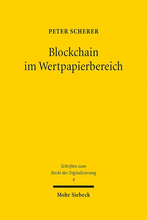 Blockchain im Wertpapierbereich - Peter Scherer
