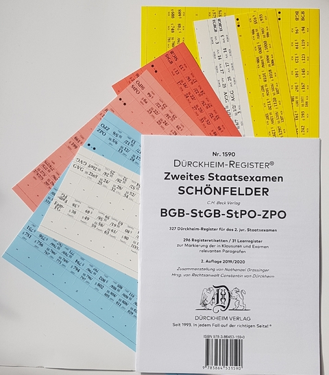 DürckheimRegister® SCHÖNFELDER BGB-StGB-ZPO - 2. Staatsexamen Griffregister (2020) - 