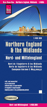 Reise Know-How Landkarte Nord- und Mittelengland / Northern England & the Midlands (1:400.000) - Reise Know-How Verlag Peter Rump