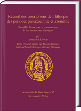 Recueil des inscriptions de l'Éthiopie des périodes pré-axoumite et axoumite - 