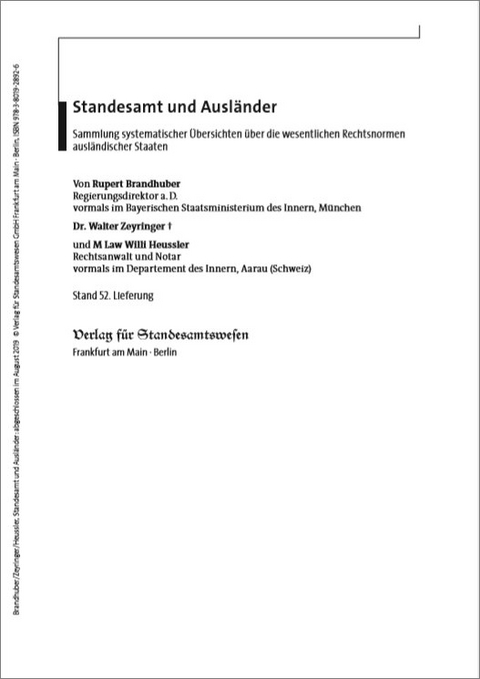 Standesamt und Ausländer - Rupert Brandhuber, Walter Zeyringer, Willi Heussler