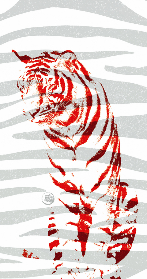 Save the Tiger Schmales Notizheft Motiv Roter Tiger