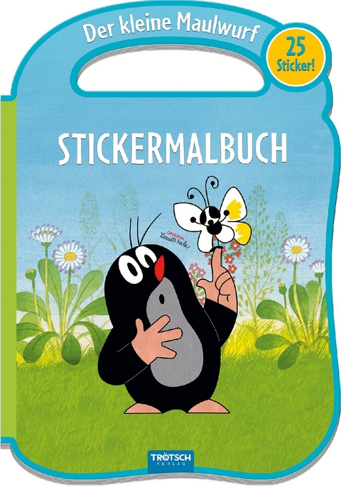 Trötsch Der kleine Maulwurf Stickermalbuch mit Henkel