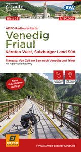 ADFC-Radtourenkarte 29 Venedig, Friaul - Kärnten West, Salzburger Land Süd, 150.000, reiß- und wetterfest, E-Bike geeignet, GPS-Tracks Download - 