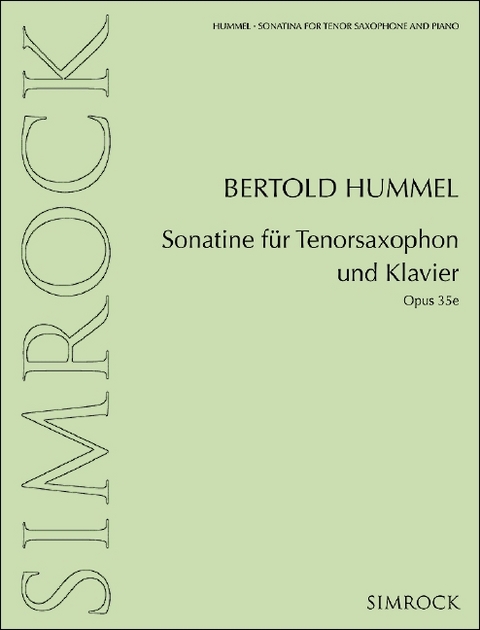 Sonatine für Tenorsaxophon und Klavier - 