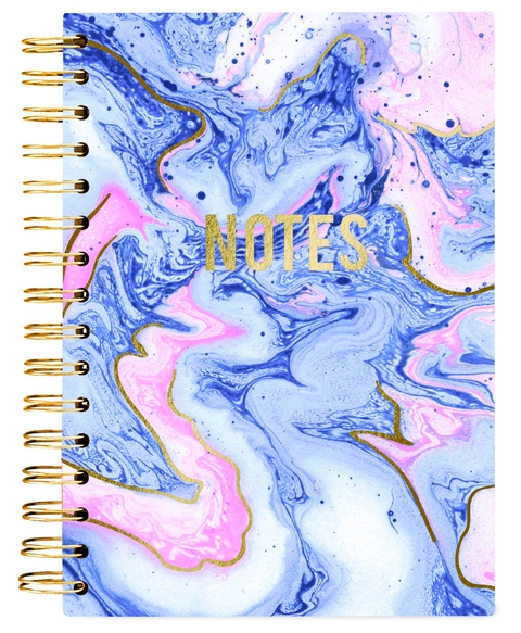 Hard Bound Journal: Blush & Blue Marble – Hardcover-Notizbuch mit stabiler Ringbindung