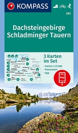 KOMPASS Wanderkarten-Set 293 Dachsteingebirge, Schladminger Tauern (3 Karten) 1:25.000