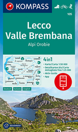 KOMPASS Wanderkarte Lecco, Valle Brembana, Alpi Orobie - 