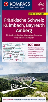 KOMPASS Fahrradkarte 3354 Fränkische Schweiz, Kulmbach, Bayreuth, Amberg 1:70.000 - 