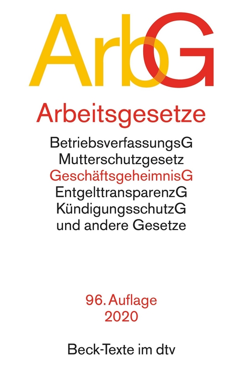 Arbeitsgesetze ArbG | ISBN 978-3-423-53032-3 | Fachbuch Online Kaufen ...