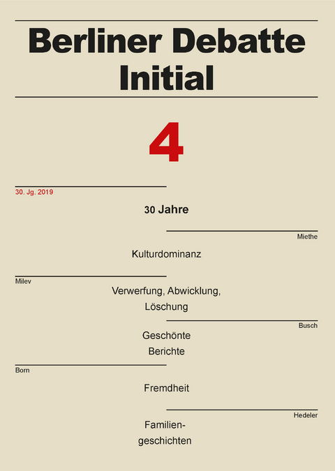 30 Jahre - Christopher Banditt, Arne Born, Benedikt Brunner, Ulrich Busch, Gerd Dietrich, Roland Götz, Konrad Gürtler, Wladislaw Hedeler, Jeremias Herberg, Eun-Jeung Lee, David Löw Beer, Ingrid Miethe, Yana Milev, Dieter Segert, Konstanze Soch, Michael Thomas, Saskia Weise-Pötschke