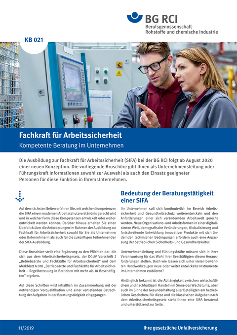 KB 021 Fachkraft für Arbeitssicherheit