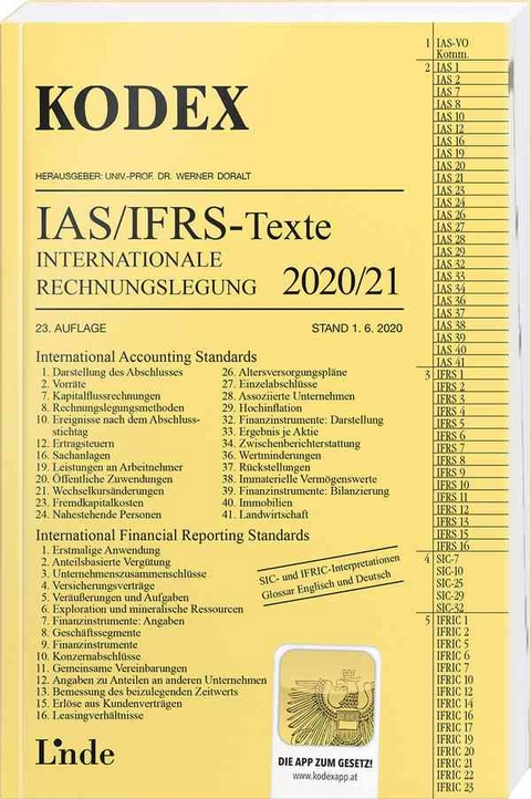 KODEX Internationale Rechnungslegung IAS/IFRS - Texte 2020/21 - Alfred Wagenhofer