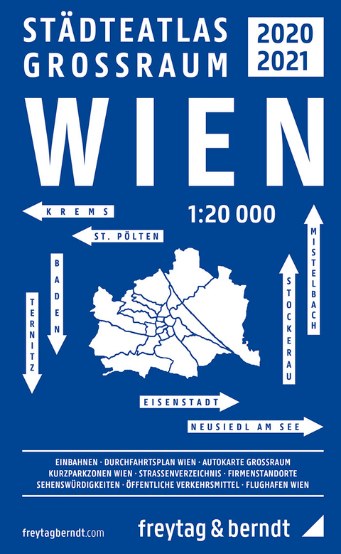 Wien Großraum Städteatlas 2020/21, Stadtplan 1:20.000