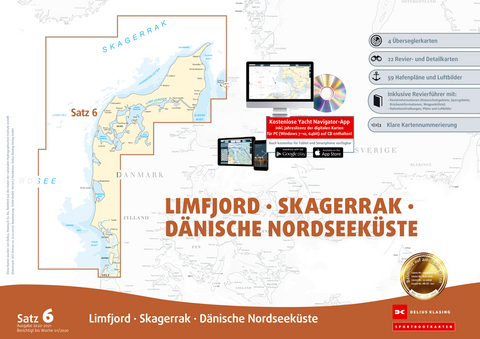 Sportbootkarten Satz 6: Limfjord - Skagerrak - Dänische Nordseeküste (Ausgabe 2020/2021) - 