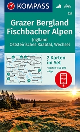 KOMPASS Wanderkarten-Set 221 Grazer Bergland, Fischbacher Alpen (2 Karten) 1:50.000 - 