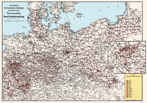 Übersichtskarte Preußische Staats-Eisenbahnverwaltung 1915