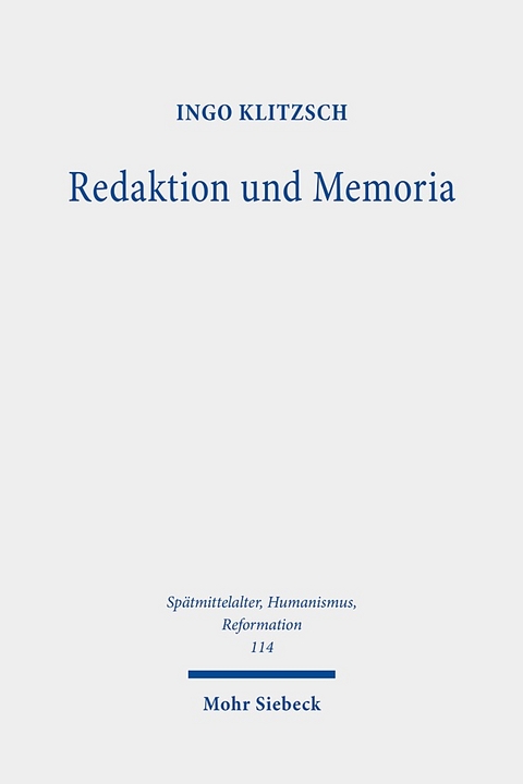 Redaktion und Memoria - Ingo Klitzsch