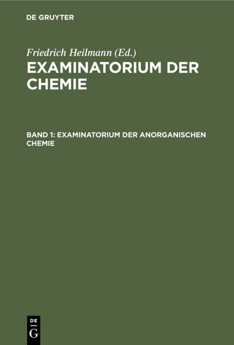 Examinatorium der Chemie / Examinatorium der anorganischen Chemie - 