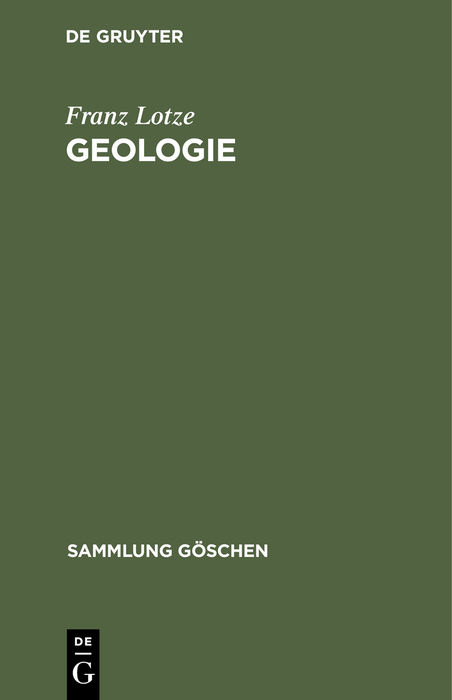 Geologie - Franz Lotze
