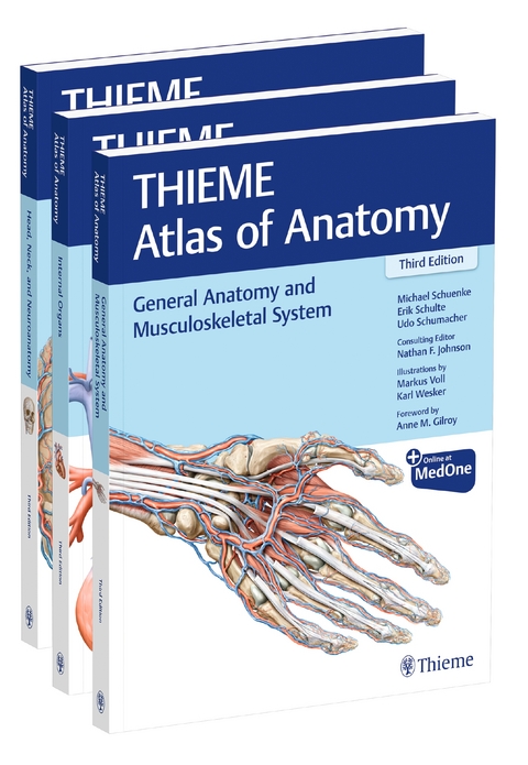 THIEME Atlas of Anatomy, Three Volume Set, Third Edition - Michael Schünke, Erik Schulte, Udo Schumacher