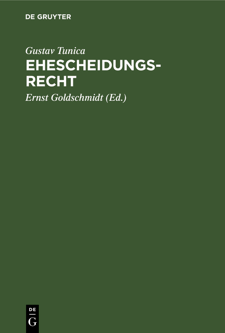 Ehescheidungsrecht - Gustav Tunica