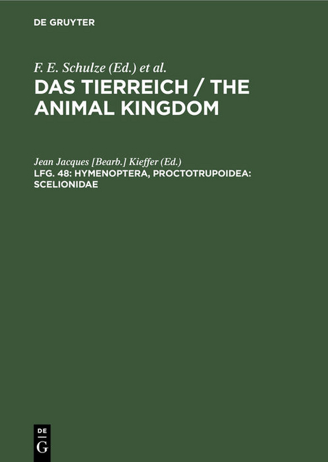 Das Tierreich / The Animal Kingdom / Hymenoptera, Proctotrupoidea: Scelionidae - 