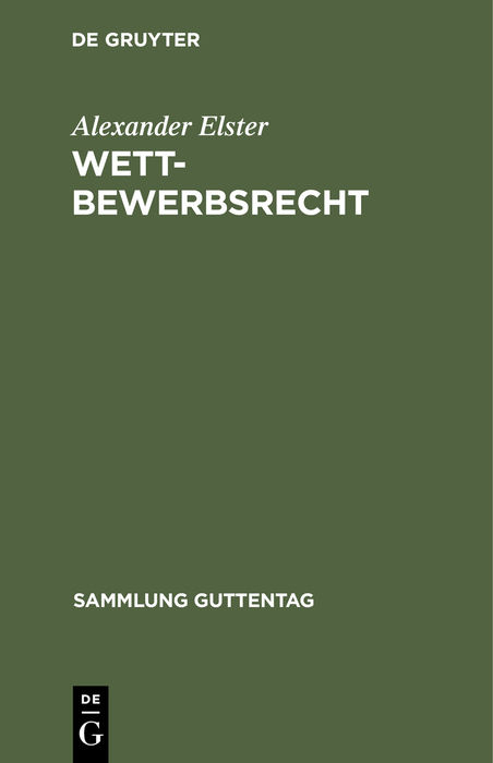 Wettbewerbsrecht - Alexander Elster