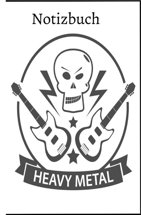Heavy Metal Skull Notizbuch für Metal und Rock Fans, 60 Blankoseiten, Softcover - Notizbuch Health