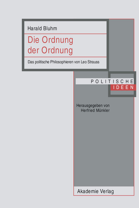 Die Ordnung der Ordnung -  Harald Bluhm