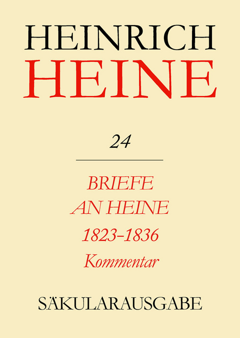 Briefe an Heine 1823-1836. Kommentar - 