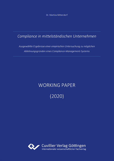 Compliance in mittelständischen Unternehmen - Mittendorf Martina