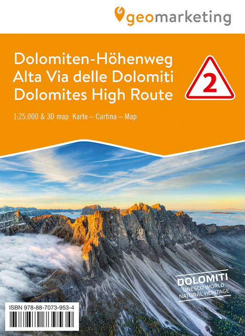 3D-Wanderkarte Dolomiten-Höhenweg 2 - 