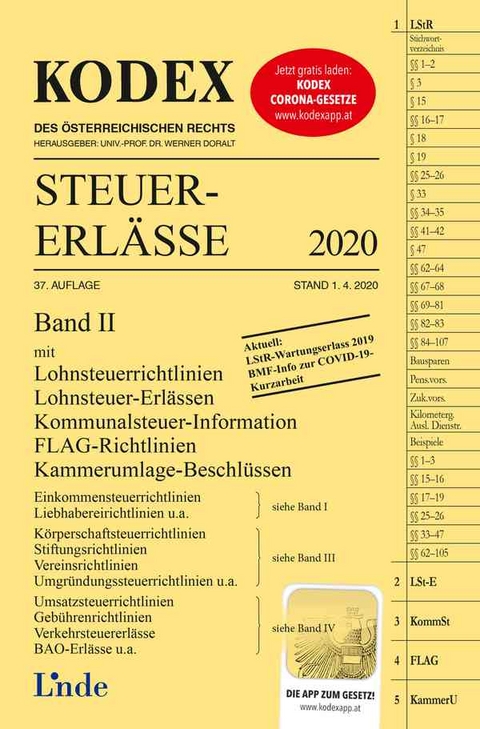 KODEX Steuer-Erlässe 2020, Band II - Andrei Bodis