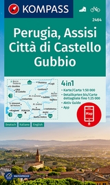 KOMPASS Wanderkarte 2464 Perugia, Assisi, Città di Castello, Gubbio 1:50.000