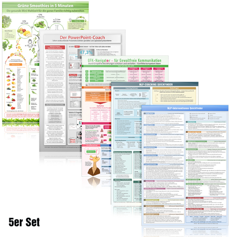 [5er-Set] NLP Coaching, NLP Interventionen Quickfinder, GFK-Navigator, PowerPoint-Coach, Grüne Smoothies - Samuel Cremer,  www.NLP-Zentrum-Berlin.de, Christian Schumacher