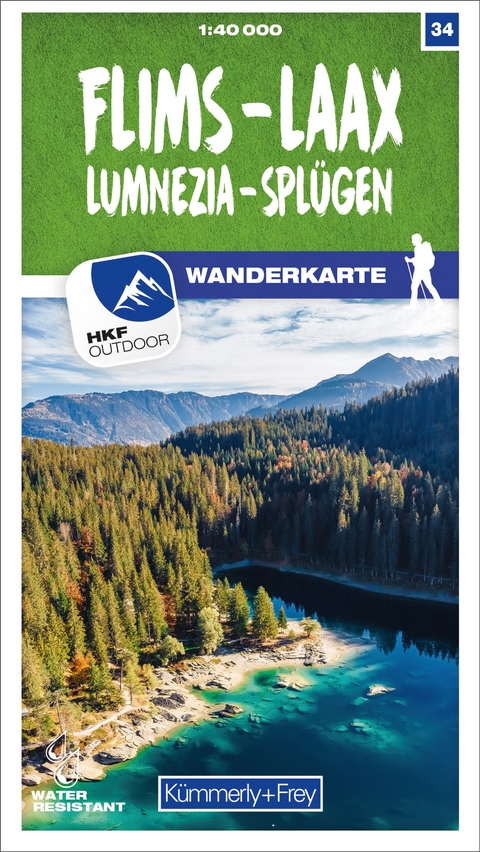 Kümmerly+Frey Wanderkarte 34 Flims, Laax 1:40.000