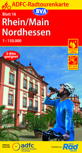 ADFC-Radtourenkarte 16 Rhein/Main Nordhessen 1:150.000, reiß- und wetterfest, E-Bike geeignet, GPS-Tracks Download - 