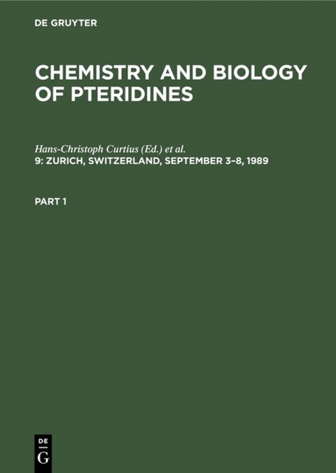 Chemistry and Biology of Pteridines / Zurich, Switzerland, September 3–8, 1989 - 