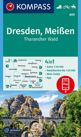 KOMPASS Wanderkarte Dresden, Meißen, Tharandter Wald - 