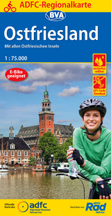 ADFC-Regionalkarte Ostfriesland, 1:75.000, mit Tagestourenvorschlägen, reiß- und wetterfest, E-Bike-geeignet, GPS-Tracks Download - 