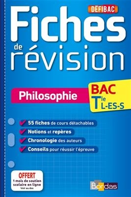 Philosophie, bac terminale L, ES, S : fiches de révision - Christian Roche