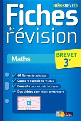 Maths, brevet 3e : fiches de révision