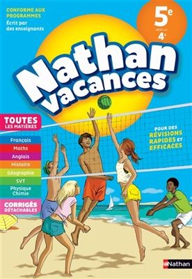 Nathan vacances, 5e vers la 4e : toutes les matières