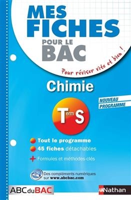 Chimie terminale S : nouveau programme